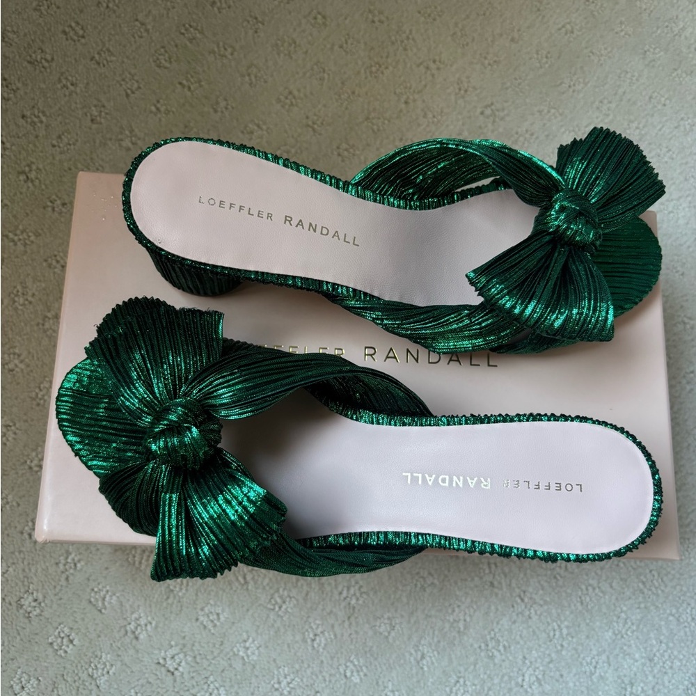 Loeffler Randall Emilia Emerald Pleated Bow Heel